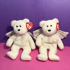Lot of 2 Ty Beanie Babies - HERALD the Angel Bear (8.5 Inch)