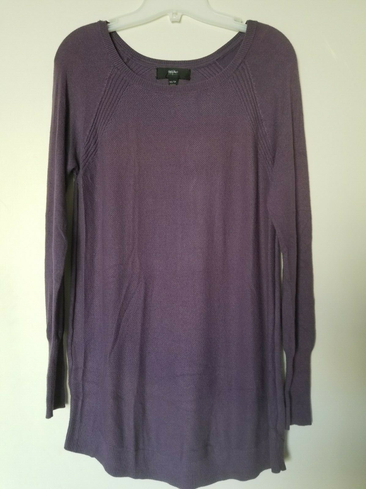 Mossimo Basic Solid Purple Long Sleeve Pull Over … - image 1