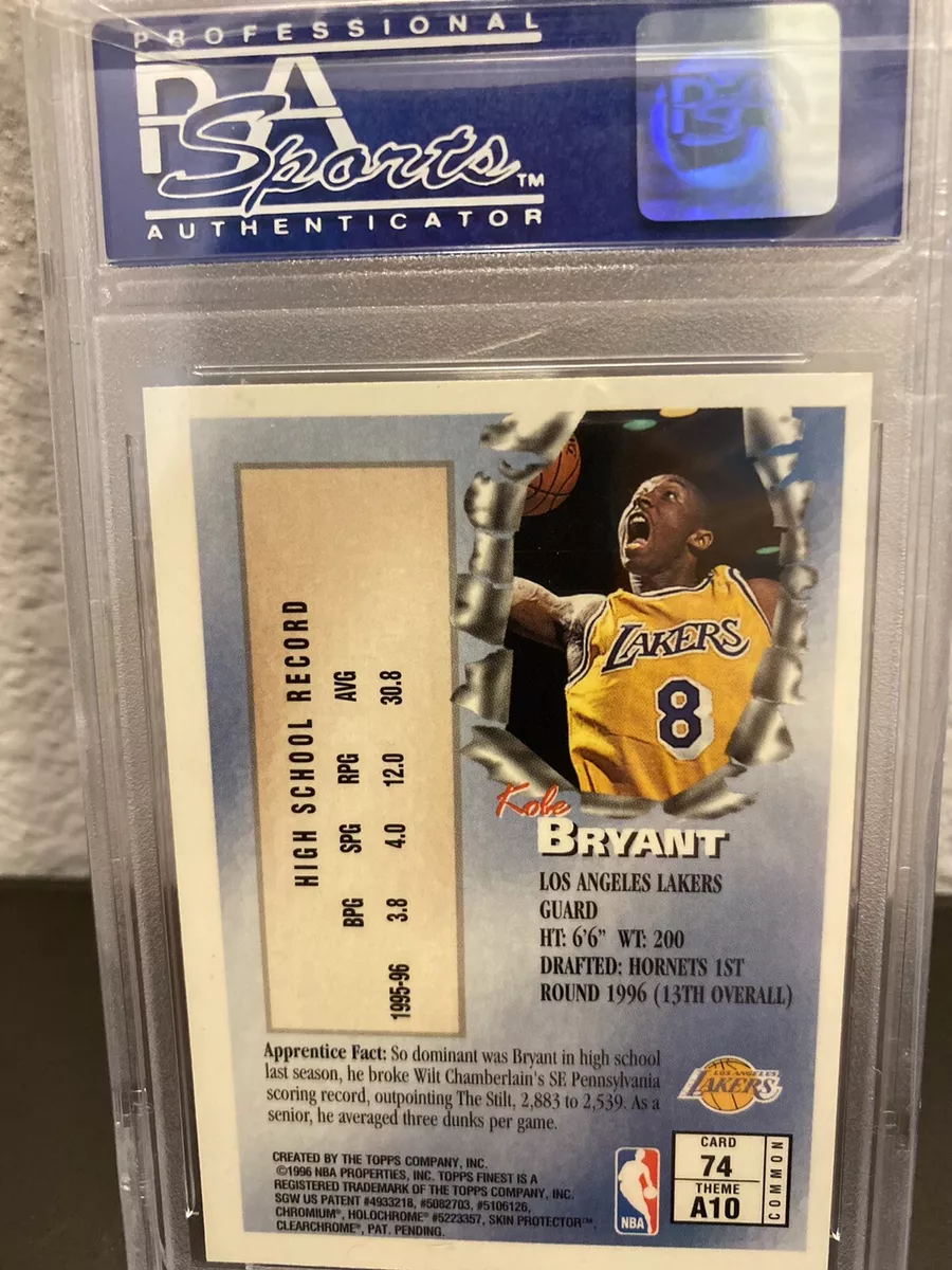 Kobe Bryant Rookie 1996 Topps Finest #74 Mint PSA 9 HALL OF FAME 2021