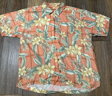Tommy Bahama Floral Silk Camp Shirt Mens XL Hawaiian Resortwear Beach