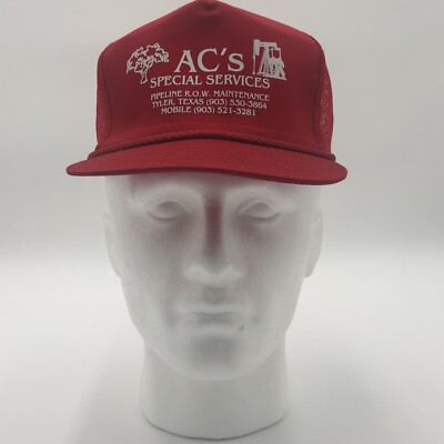Young An Rope Hat SnapBack Mesh Back Trucker Hat Red Retro Clean One Size
