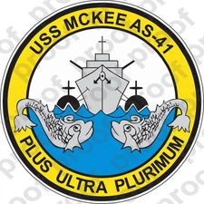 STICKER USN US NAVY AS 41 USS MCKEE