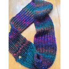 Betsey Johnson Cowl Infinity Scarf Colorful Bright Purple Green Blue Glitter OZ