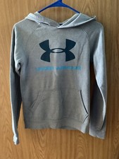 Under Amour Youth Large Pullover Hoodie Gray Blue Teal Size Youth Large