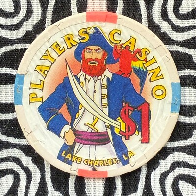 Players Island $1 Riverboat Lake Charles, Louisiana Gaming Poker Casino Chip B13