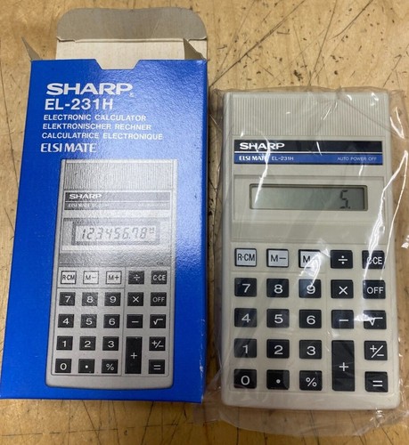 Sharp EL-231H Vintage Calculator Pocket Desktop Vintage 8 Digit Screen New - Picture 3 of 3