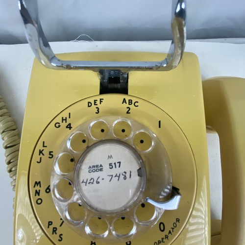 Vintage Western Electric Bell System Yellow Rotary Wall Phone Untested - Zdjęcie 4 z 13