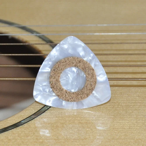 12pcs Med 0.71mm Cork Grip Celluloid 346 Rounded Triangle Guitar Picks Plectrums