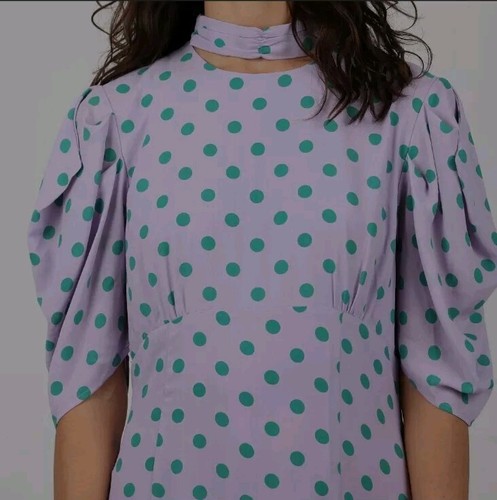 Labelrail x Olivia & Alice Polka Dot Maxi Dress, Lavender /Green Size 12 - Picture 9 of 16