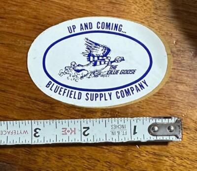Vintage Bluefield Supply Company Blue Goose Coal Mine Sticker #B2