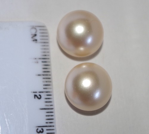 Orecchini a Borchie Cupola Rotonda Maiorca Perla Vintage Qualità 14mm - Foto 3 di 12