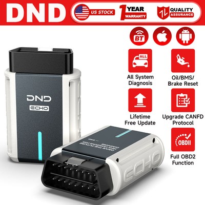 DND ECHO Bluetooth OBD2 Scanner All System Diagnostic Scan Tool Oil BMS Brake