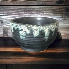 Rose Weiss Pottery Art Black/Turquoise Handcrafted Decorative Vase/Bowl/Planter