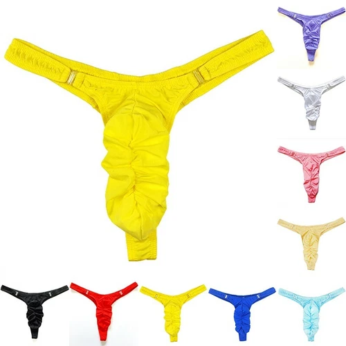Mens Thong Briefs Sexy Sheer Pouch Underwear T-Back G-string Pants Underpants UK - Picture 3 of 27