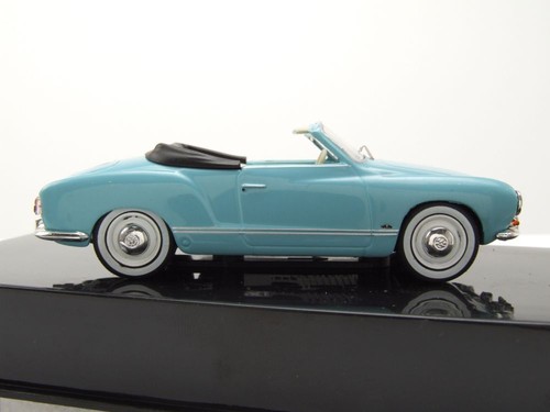 Modellino auto VW Karmann Ghia Cabrio 1955 blu chiaro 1:43 ixo models - Foto 4 di 9