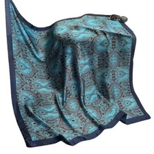 XL 43x43 Inch Extra Large Square Scarf Fashion Scarves Silk Feeling Hair Scar...