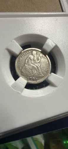 1891 Seated Liberty Half Dime Silver Coin Circulated Ungraded Slab🔥