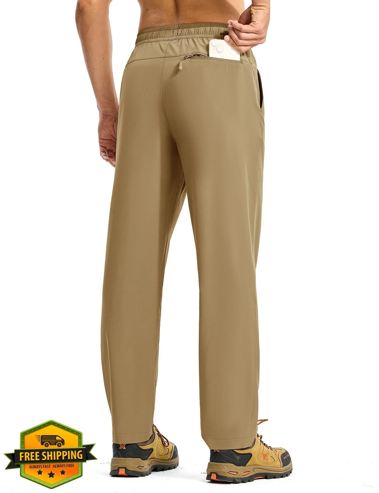 TBMPOY Men's Hiking Pants Lightweight Quick Dry Water-Resistant 3 Pockets