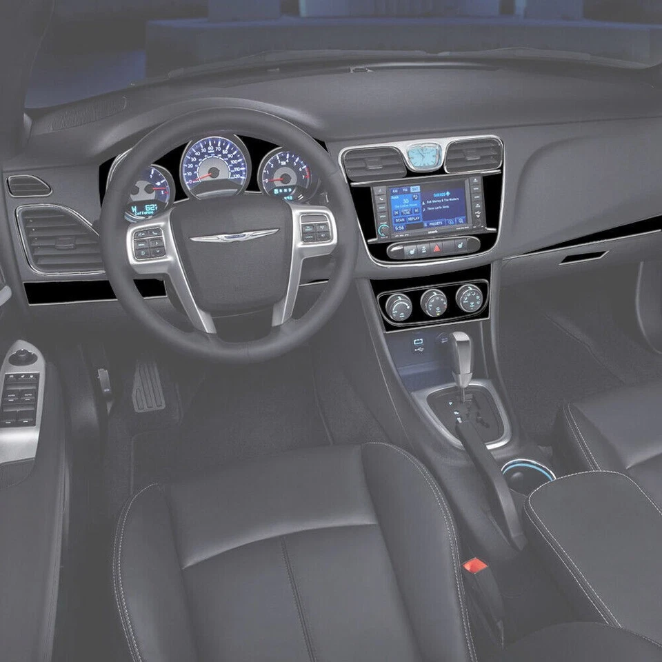 For 2011-2014 Chrysler 200 Gloss Black Interior Full Set Trim Cover Decor Foto 4 de 4