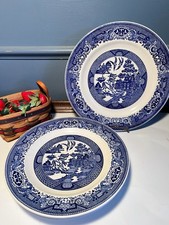 5 Blue Willow Plates by Royal China Vintage Dinnerware Plates Replacements