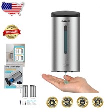 Automatic Soap Dispenser 700ml Brushed Steel Touchless Wall Mount 25oz