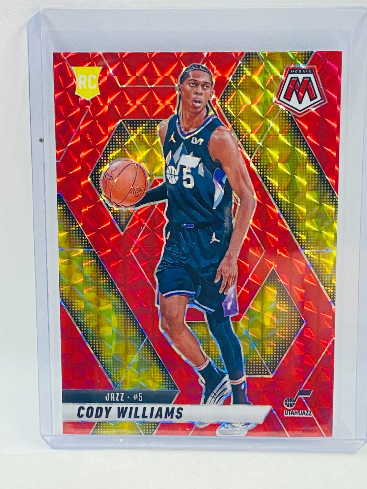 2024-25 Panini Mosaic Cody Williams RC Red Mosaic #207