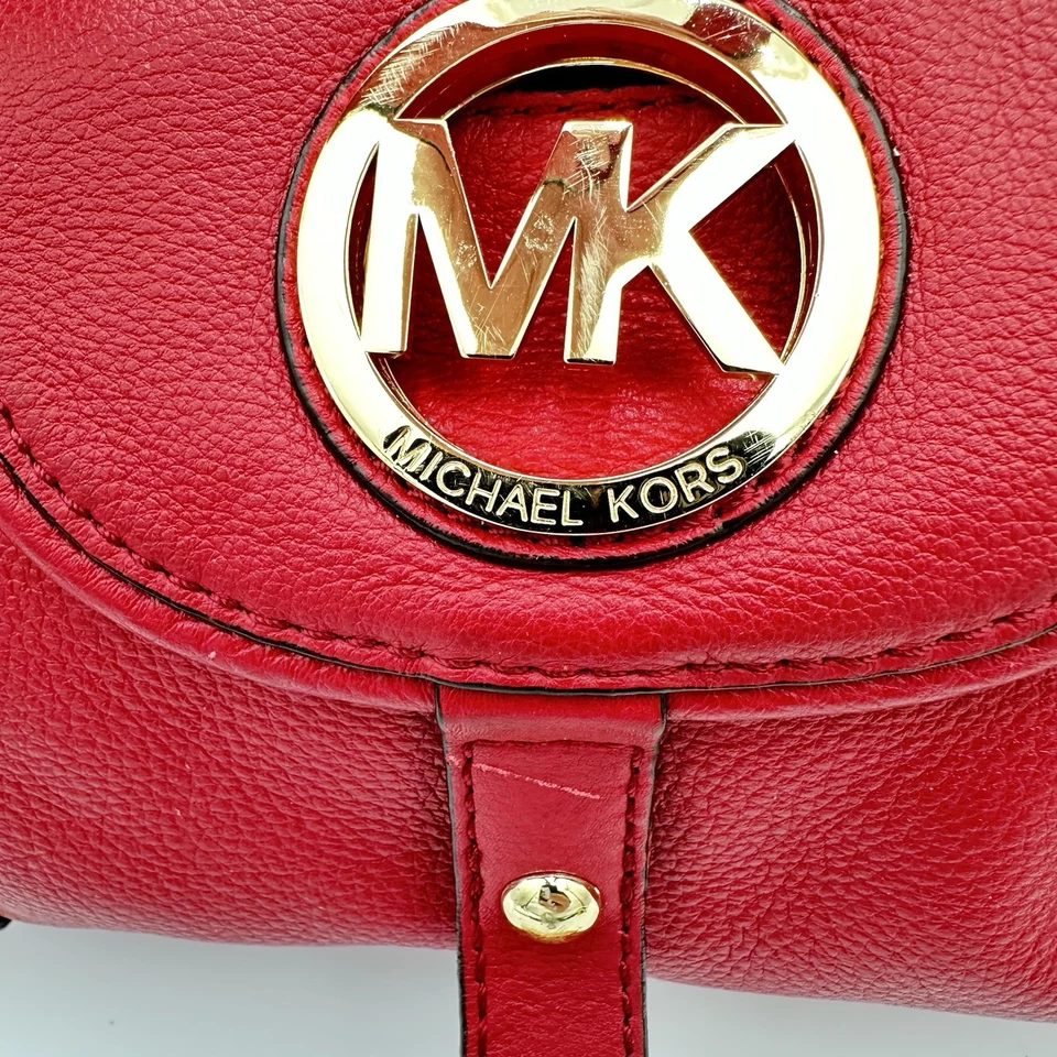 Bolso de Mano Michael Kors ROJO Cuero Fulton Foto 3 de 4