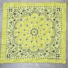 Vintage Hav-A-Hank Bandana Cotton RN 15187 Bright Yellow Handkerchief