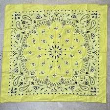 Vintage Hav-A-Hank Bandana Cotton RN 15187 Bright Yellow Handkerchief