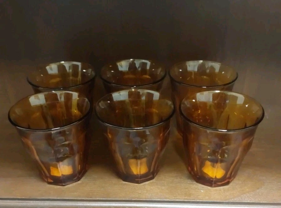 Conjunto de 6 - Vasos Duralex Picardía 6 3/4 oz ámbar - Nuevos sin caja  Foto 3 de 4