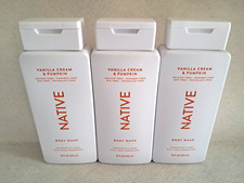 3x Native Body Wash VANILLA CREAM  PUMPKIN 18oz NEW