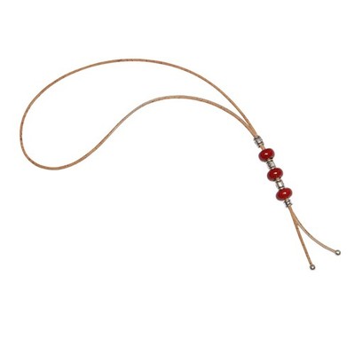 Lange Halskette aus Kork, rot, vegan, Schmuck Damen, 80cm, für jeden Anlass