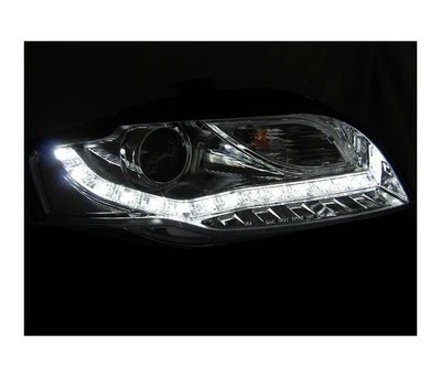 faros audi a4 b7 2004 2005 2006 2007 2008 luz diurna led ind. cromo lhd Foto 3 de 3