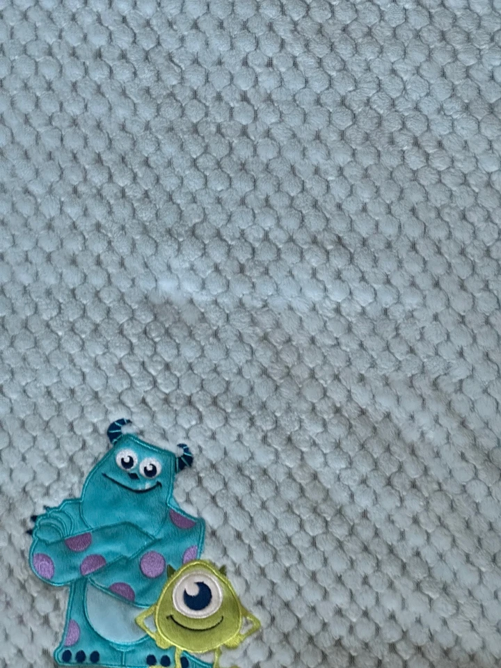 Disney Baby Monsters Inc Sully Mike Light Blue Baby Blanket Plush - Image 3 of 4