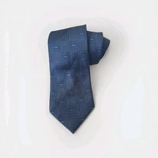 Cintas Geometric Pattern Neck Tie Blue 58"x3.75" Modern