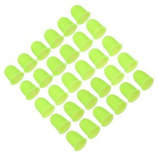 30 Pcs Rubber Finger Tips Thumb Fingertip Protector, Grass Green L/M/S Size