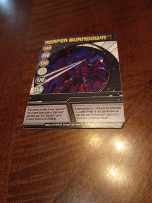 Bakugan Battle Brawlers Reaper Burndown Blue Ability Card 12/18McD BAMcD12 Sega