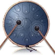 Steel Tongue Drum 15 Notes 14 Inch D-Key Panda Balmy Drum Percussion Instrument