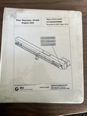 Otis Elevator Door Operator AT400 Engine Unit 2010  TIP, Spare Parts Leaflet