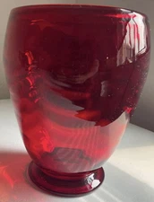 Beautiful Dark Ruby Vintage Whitefriars Bud Vase 8” Tall, 6” Wide