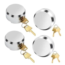 4 candados de grillete oculto, cerraduras de disco con llave, 4 piezas plata