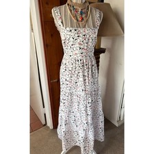 ZARA Size XS Sun Dress TieBack Floral Tiered Dress