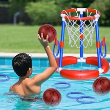 Pool Basketball Hoop Floating Ring Toss Game,Pool Toys for Kids Summer Toys,Birt