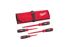 Milwaukee 48-22-2204 4 PC 1000V Insulated Screwdriver Set w/Roll Pouch
