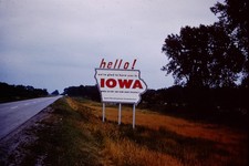 JUNE 1960 Welcome To Iowa Sign Kodachrome  Slide BS-D