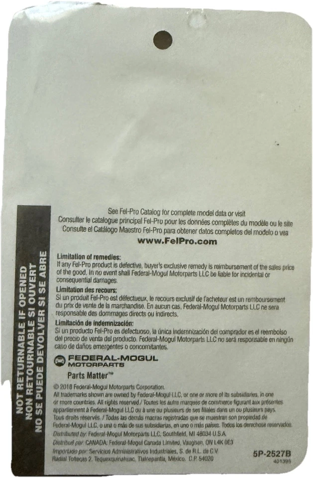 Engine Oil Cooler Seal for Maxima, Murano, 3.5 V6 NV1500, NV200, NV2500-  72493 - Image 2 of 2