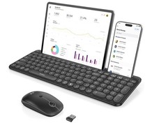 Seenda Bluetooth Keyboard and Mouse for iPad, Multi-Device Black