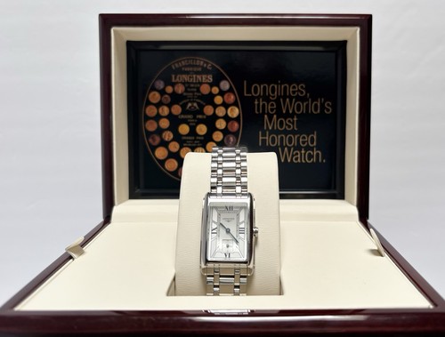 Longines DolceVita Quartz Silver Dial Ladies Watch L5.512.4.75.6 New + Wood Box