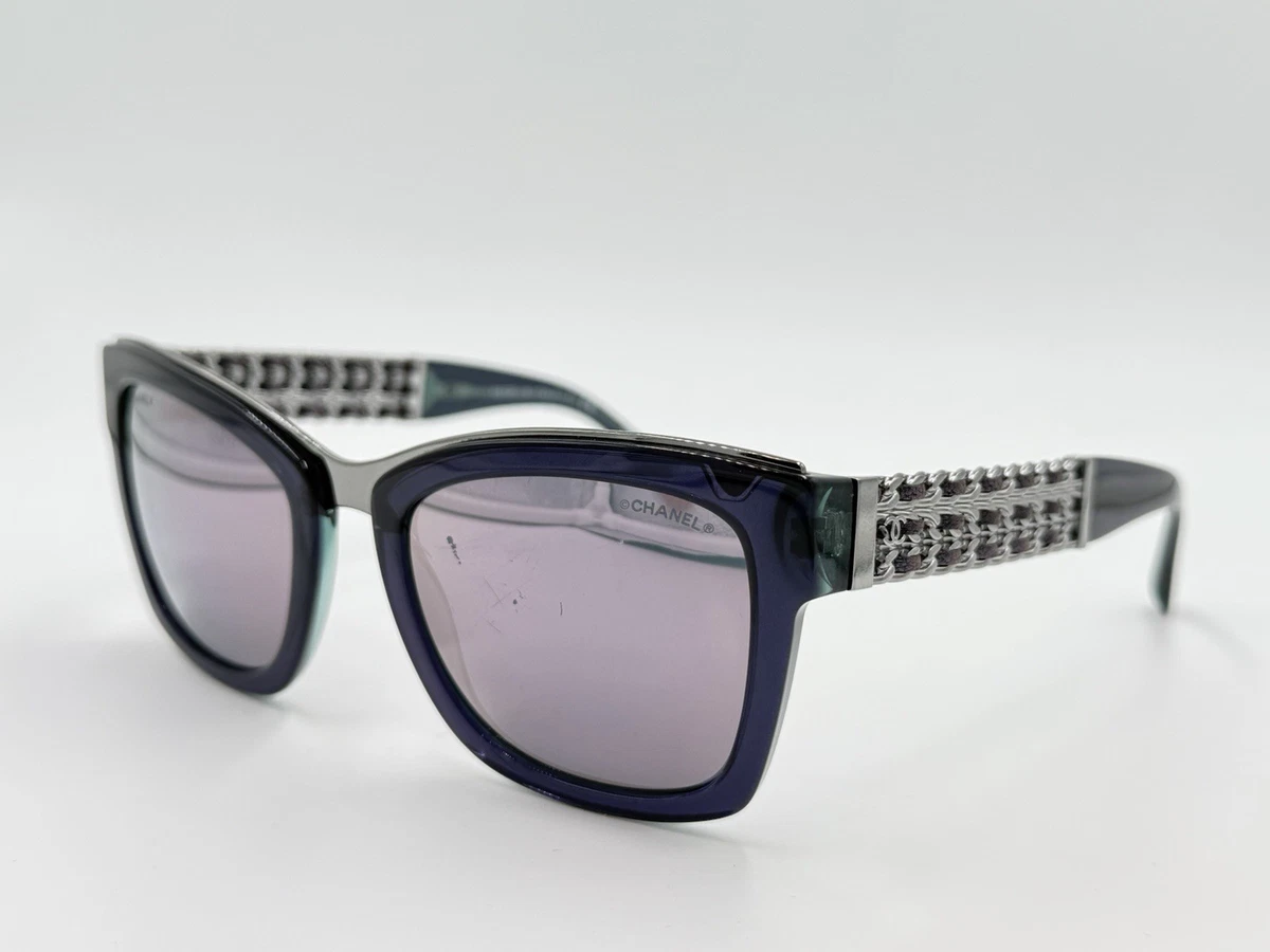 Chanel Cat Eye Sunglasses
5361-Q 1576/5R Lambskin Chain Violet Italy CHANEL Sunglasses: Cat Eye Sunglasses, acetate & nylon  main image 3