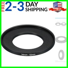 34mm-52mm Metal Step Up Ring, Camera Lens Filter Adapter Ring Aluminum Filter...